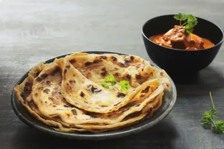 Paratha and Chicken Curry