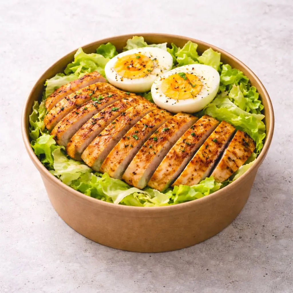 Grilled Chicken and Eggs Salad