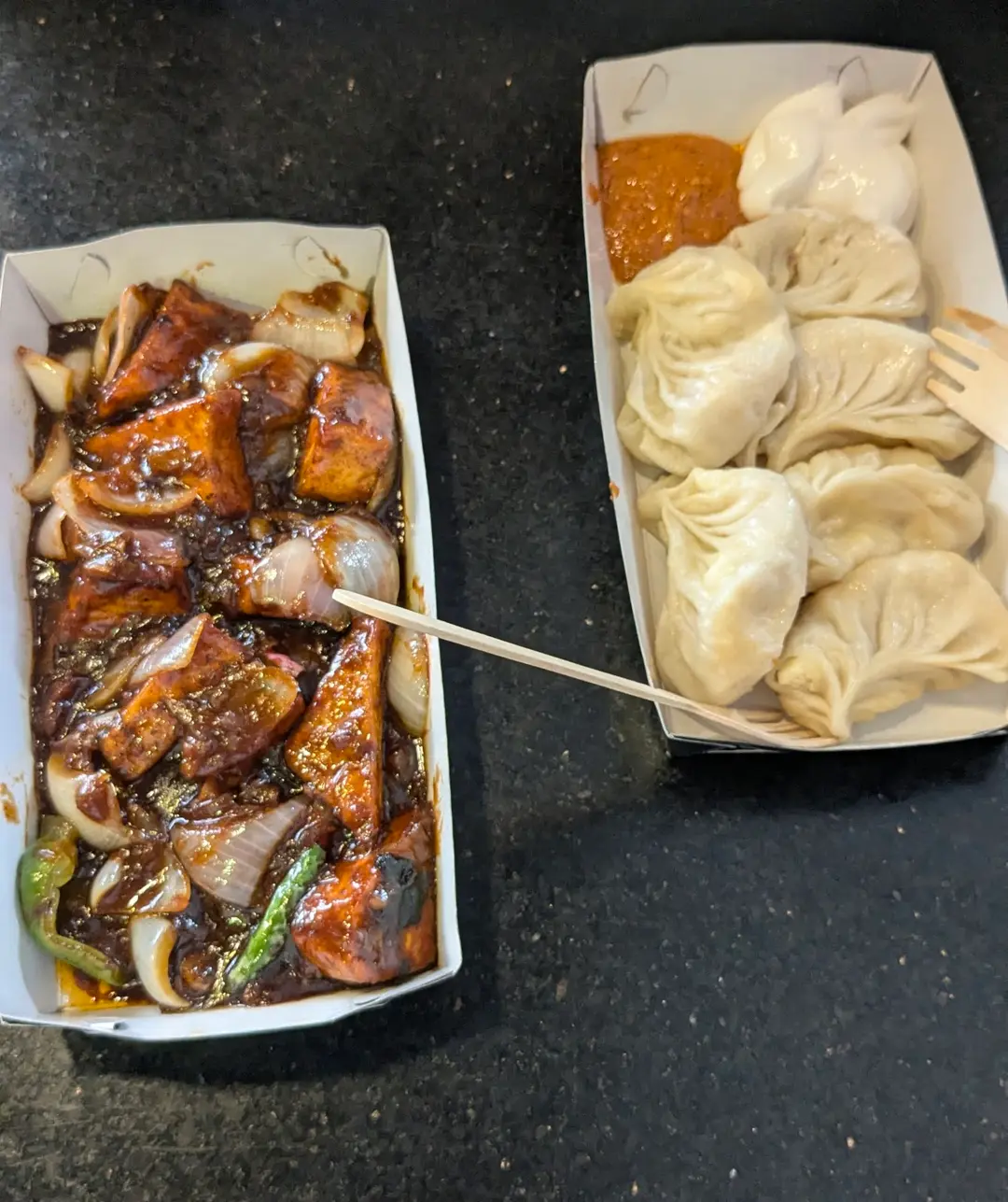 Steamed Momos and Stir-fry