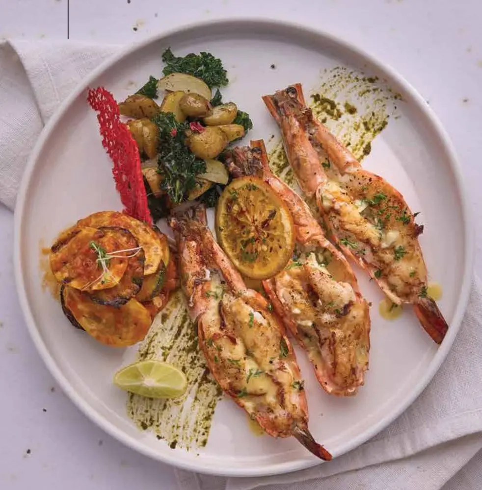 Butter Poached Giant Prawns