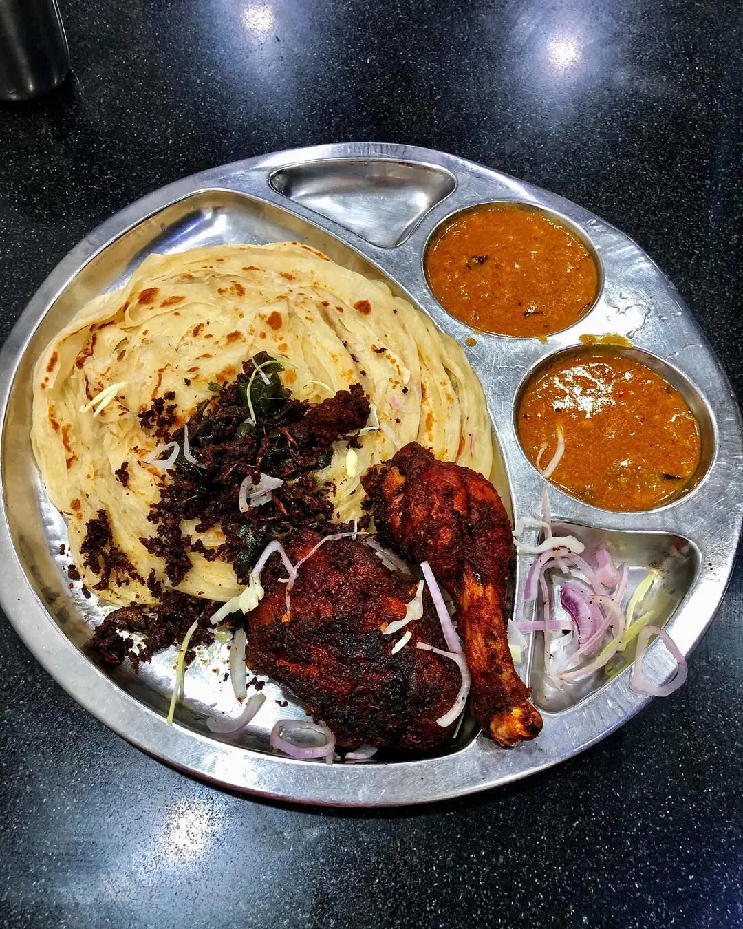 Parotta with Fried Chicken