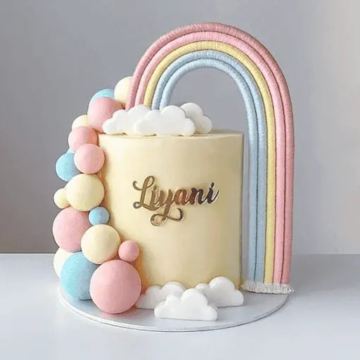 Rainbow Bubble Birthday Cake