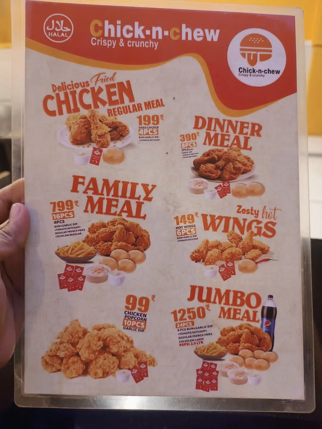 Fried Chicken Meal Menu