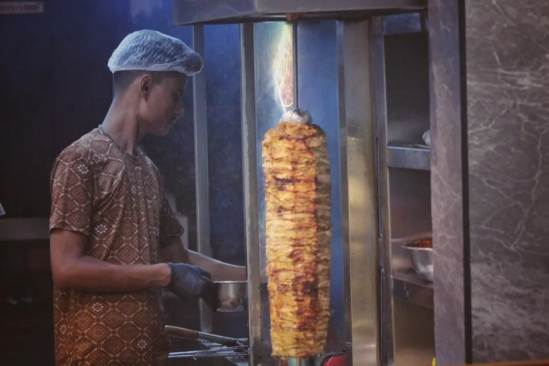 Chef Prepares Shawarma