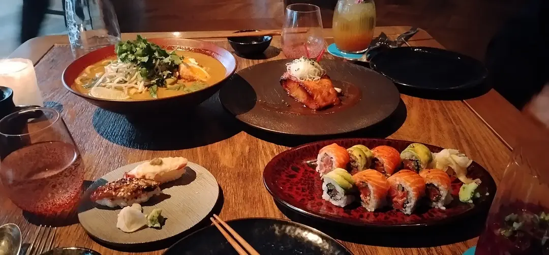 Table Spread with Sushi