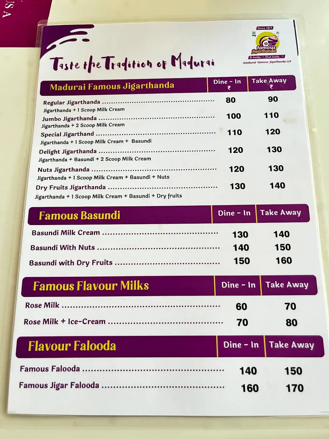 Detailed Menu Board