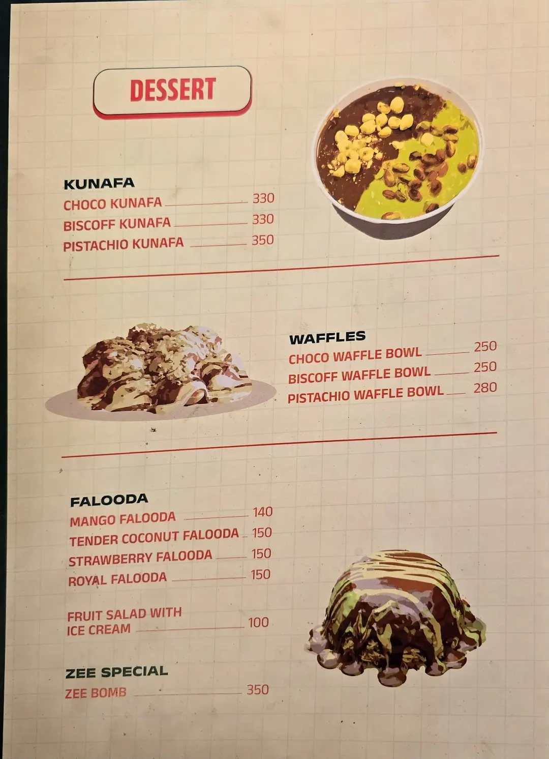 Dessert Menu Offerings