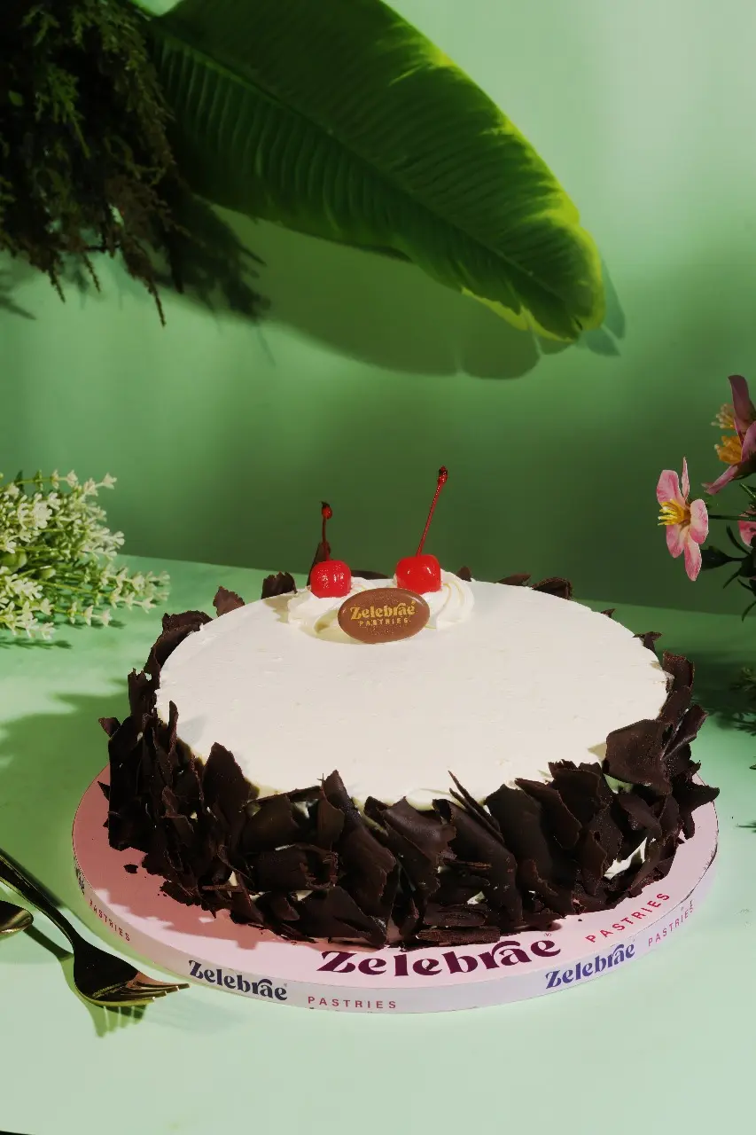 White Cream Chocolate Cherry Cake