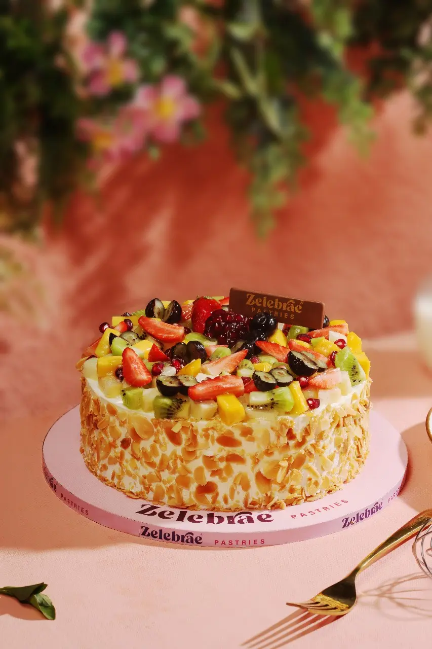 Vibrant Fresh Fruit Cake